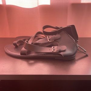 Open Toe Strappy Black Sandals